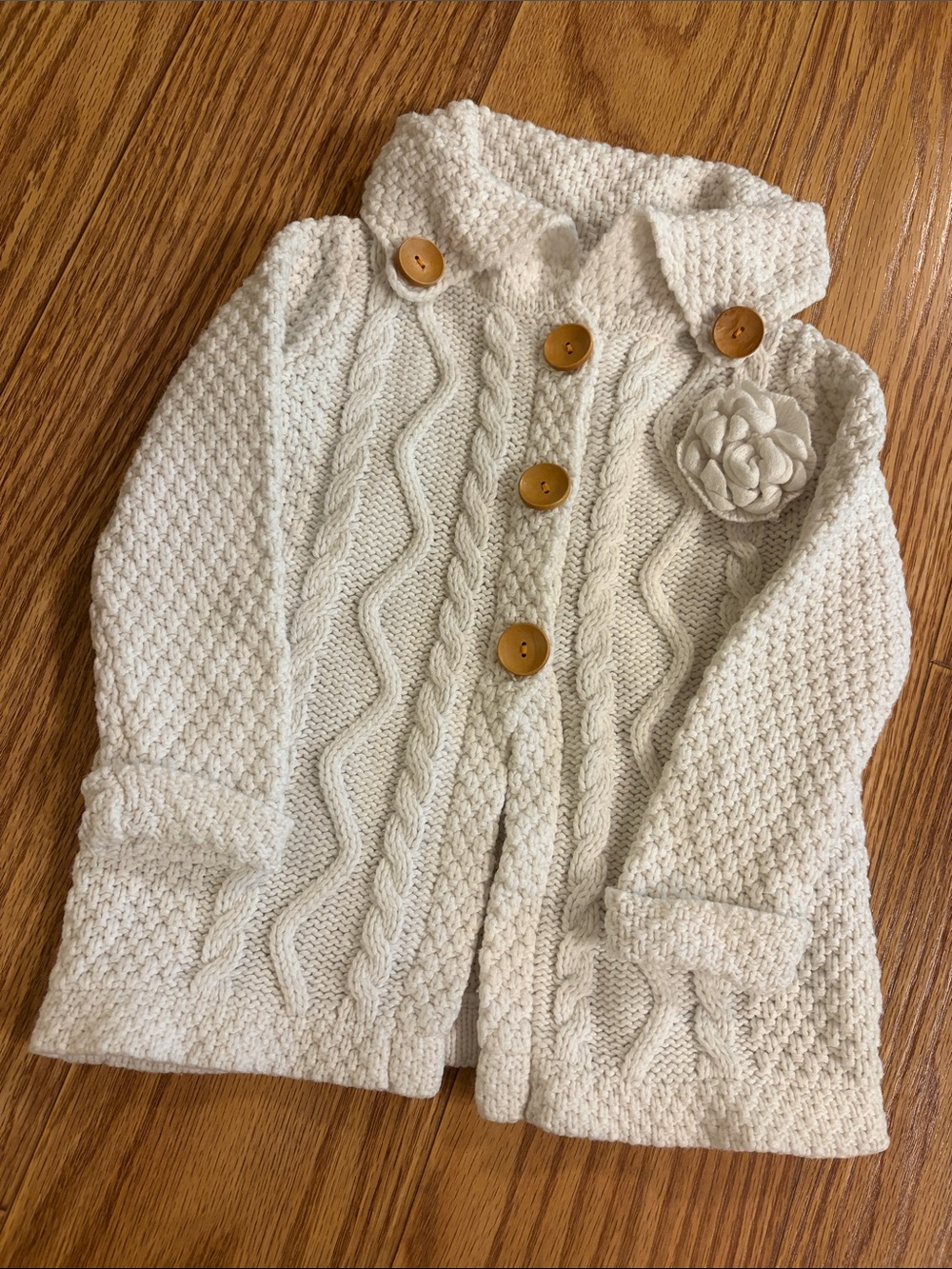 Cable Knit Sweater Cardigan 18 months Ivory TJX